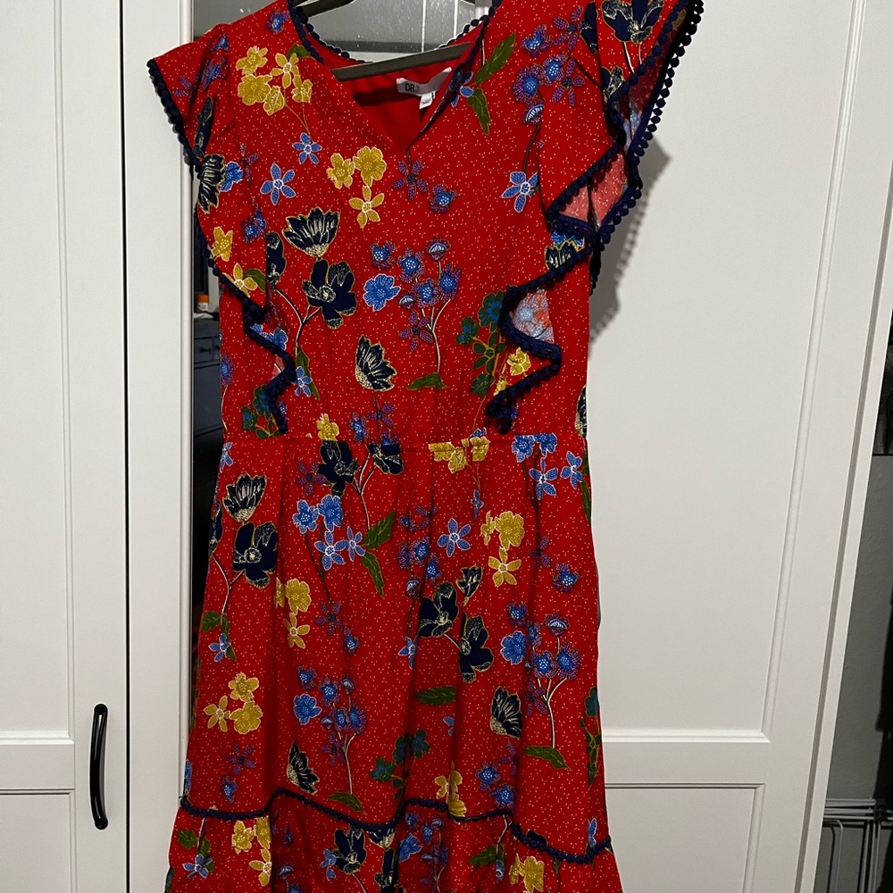 Red/floral flutter-sleeve dress, XL, DR2 (Nordstrom Rack)